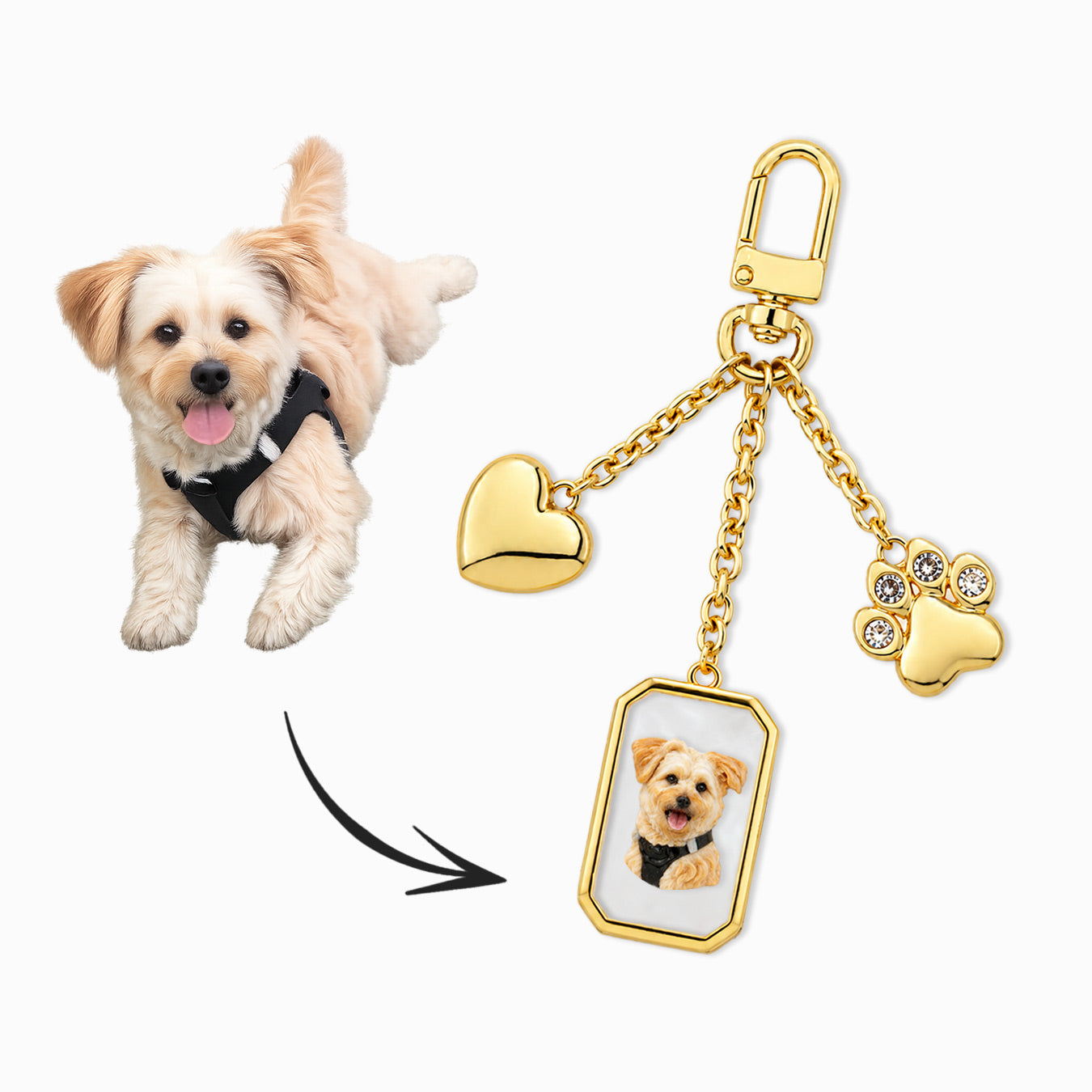 Crystal Pet Portrait Bag Charm