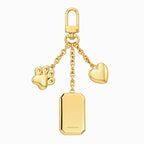 Custom Pet Portrait Bag Charm and Key Holder — 18K Gold & Silver