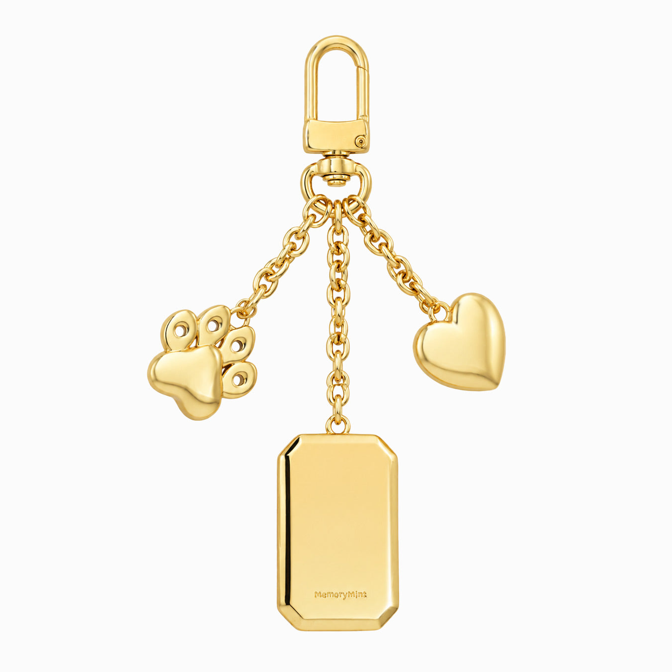 Custom Pet Portrait Bag Charm and Key Holder — 18K Gold & Silver