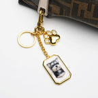 Custom Pet Portrait Bag Charm and Key Holder — 18K Gold & Silver