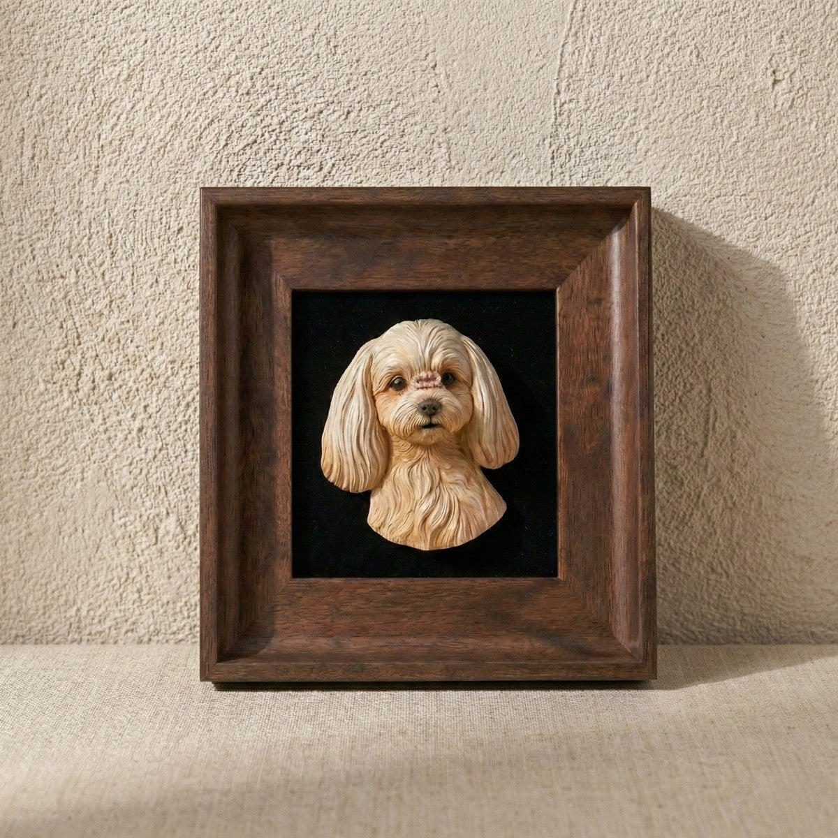 Custom 3D Pet Portrait Framed Art (Solid Wood Collection)