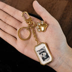 Custom Pet Portrait Bag Charm and Key Holder — 18K Gold & Silver